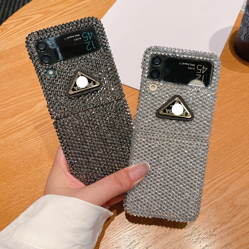 Replica Designer Prada Folding Imitation Rhinestone Mobile Phone Case