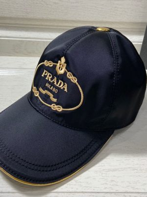 Replica Designer Prada Letter Embroidered Autumn Sun Hat