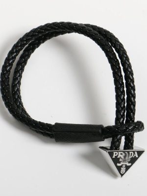 Replica Designer Prada Men Braided Triangle Bracelet