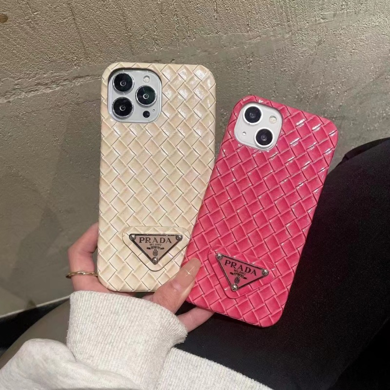 Replica Designer Prada Simple Hard Shell Woven Mobile Phone Case
