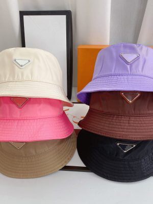 Replica Designer Prada Solid Color Twill Small Brim Fisherman Hat