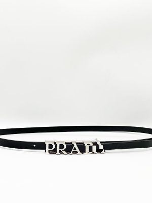 Replica Designer Prada Unisex Leather Black Small Belt