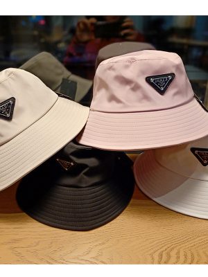 Replica Designer Prada Unisex Summer Letters Sunscreen Fisherman Hat