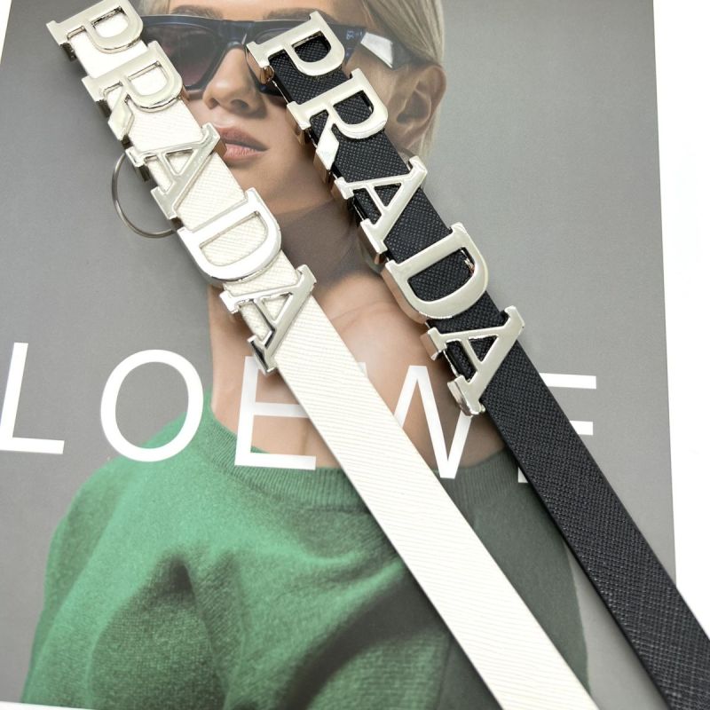 Replica Designer Prada Women Metal Letter Decoration Belt