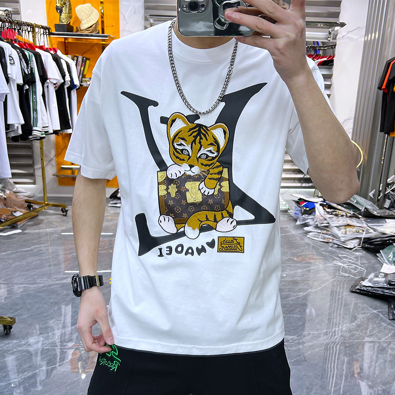 Replica Designer Summer Men Loose Top Cotton Short-Sleeved T-Shirt
