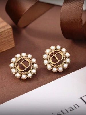 Replica Designer Women Fashion CD Letter Rhinestone Earrings