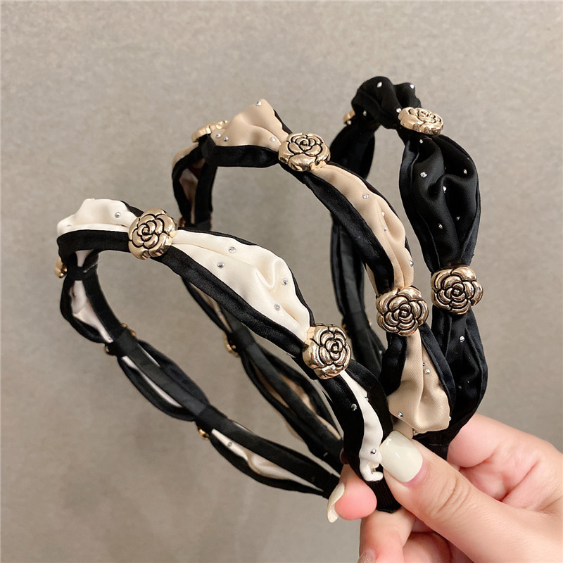 Replica Designer Women Vintage Camellia Design Elegant Headband