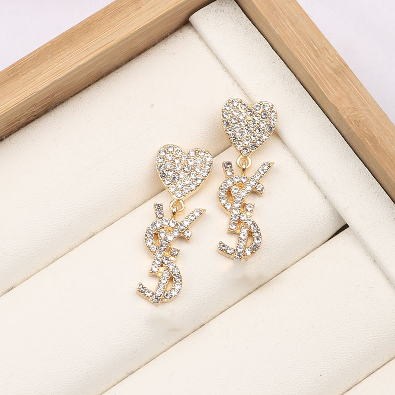 Replica Designer YSL Classic Temperament Heart Imitation Diamonds Earrings