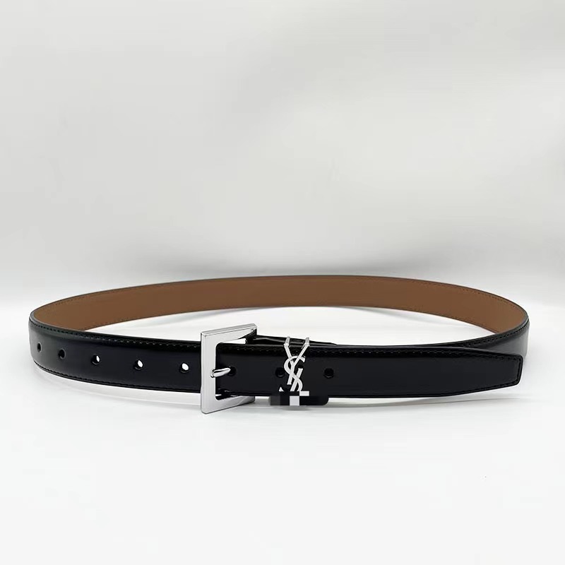 Replica Designer YSL Cowhide Black Temperament Simple Style Belt