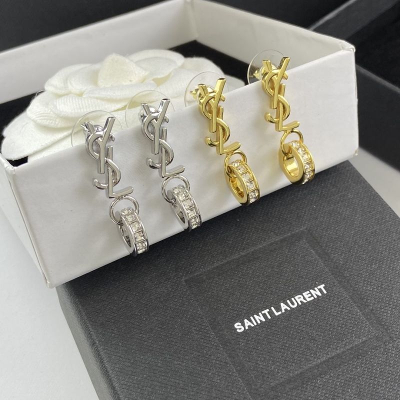 Replica Designer YSL Fashion Alphabet Rhinestone Earrings