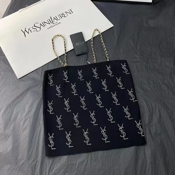 Replica Designer YSL Fashion Rhinestone Letter Knit Sling Top