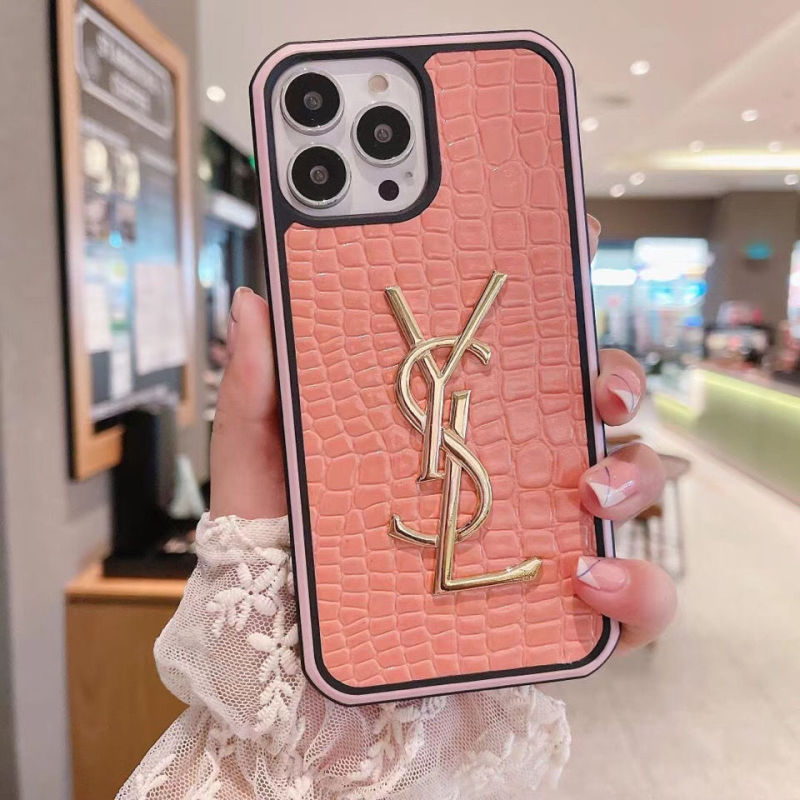 Replica Designer YSL Imitation Leather Straight Edge Crocodile Patterm Mobile Phone Case