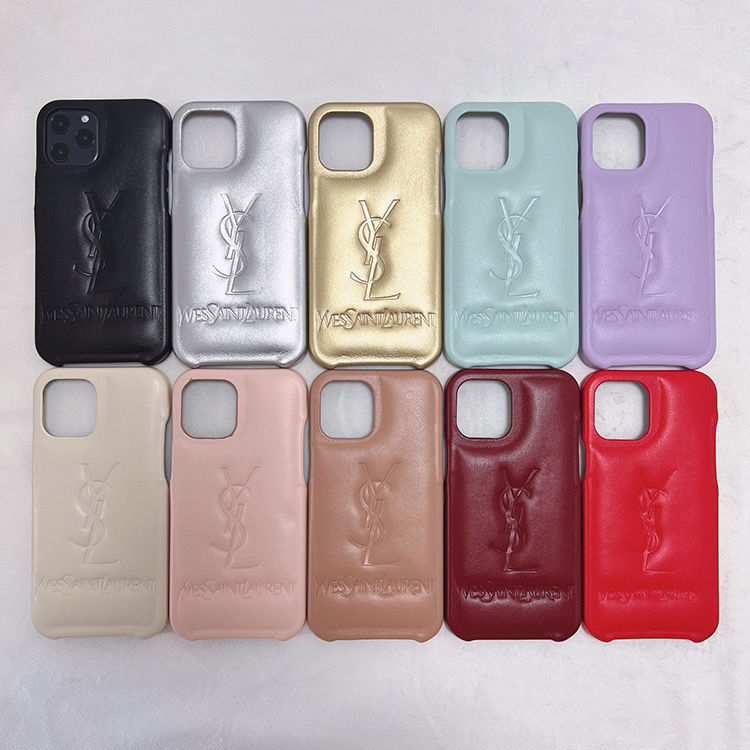 Replica Designer YSL Lambskin Letter Imitation Leather Anti-Fall Mobile Phone Case