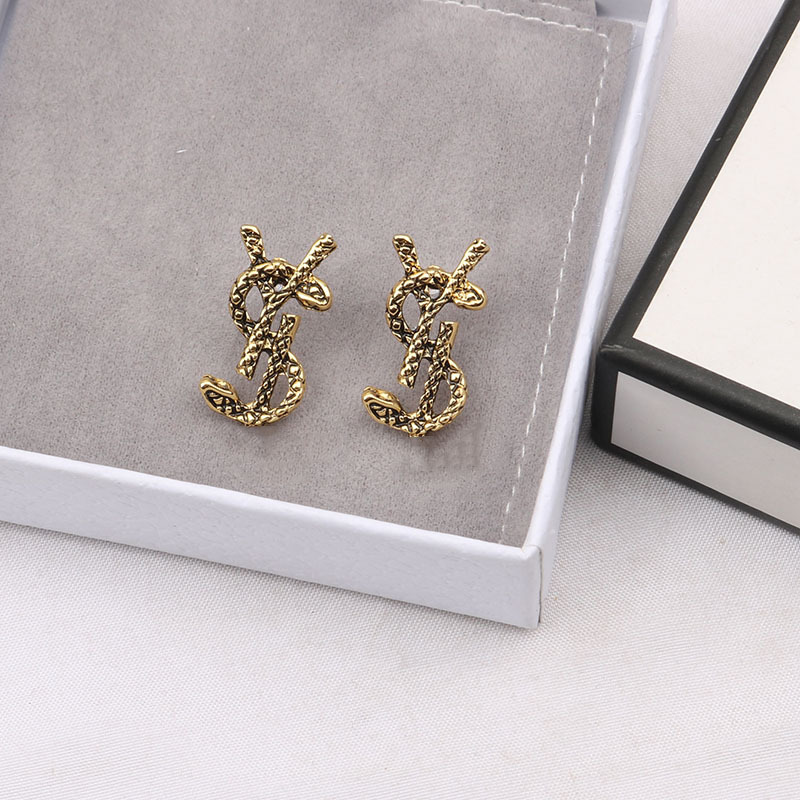 Replica Designer YSL Letter Retro Temperament Long Earrings