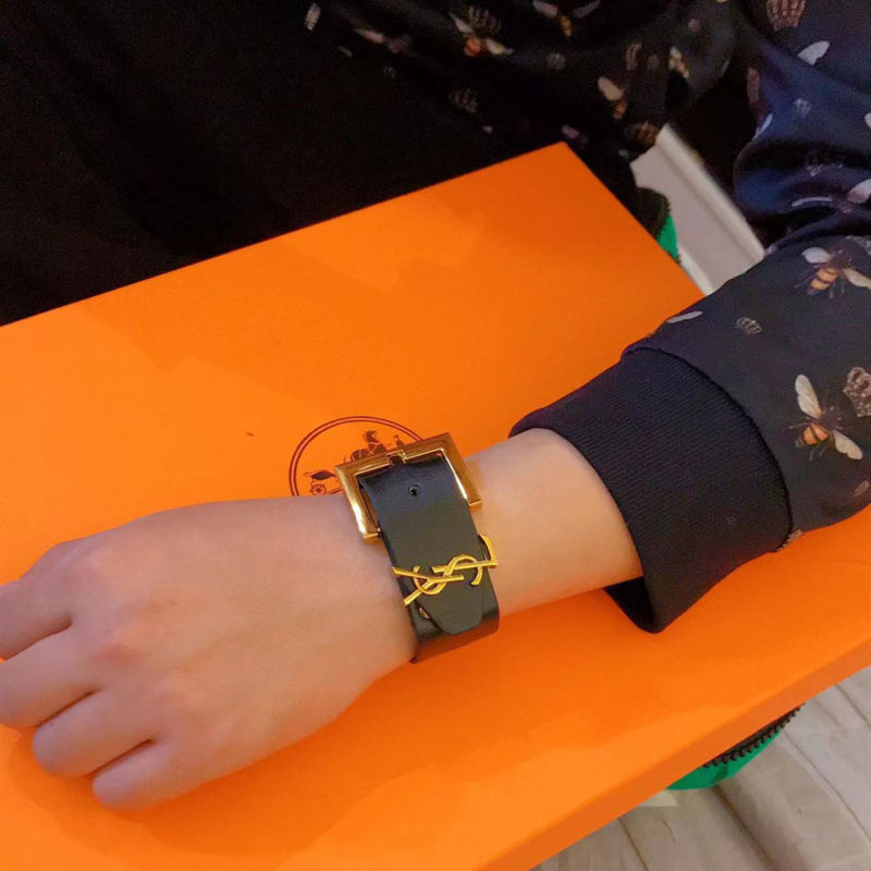 Replica Diseñador YSL Hombres y Mujeres Pulsera de cuero