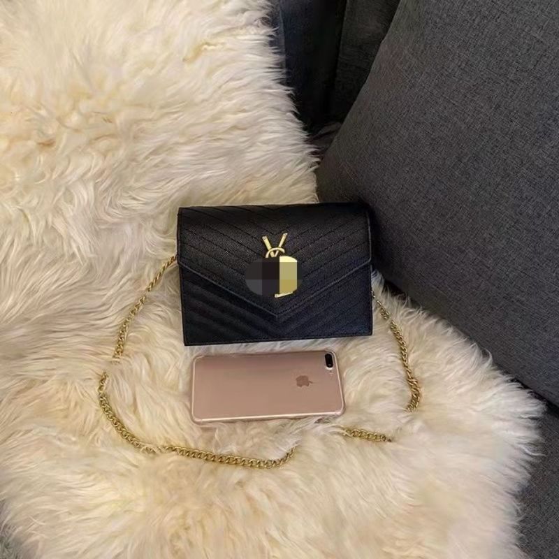Replica Designer YSL Women Black Classic Chain All-Match One-Shoulder Diagonal Bag