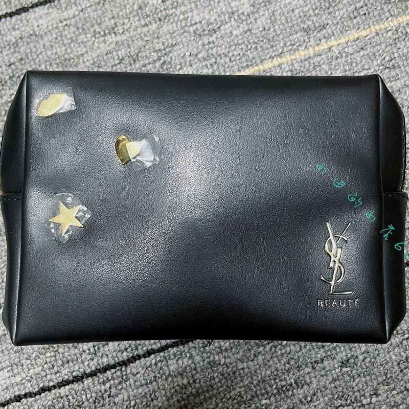 Replica Designer YSL Women Black Waterproof Soft Cosmetic Bag