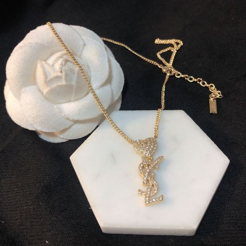Replica Designer YSL Women Classic Heart Letters Design Necklace