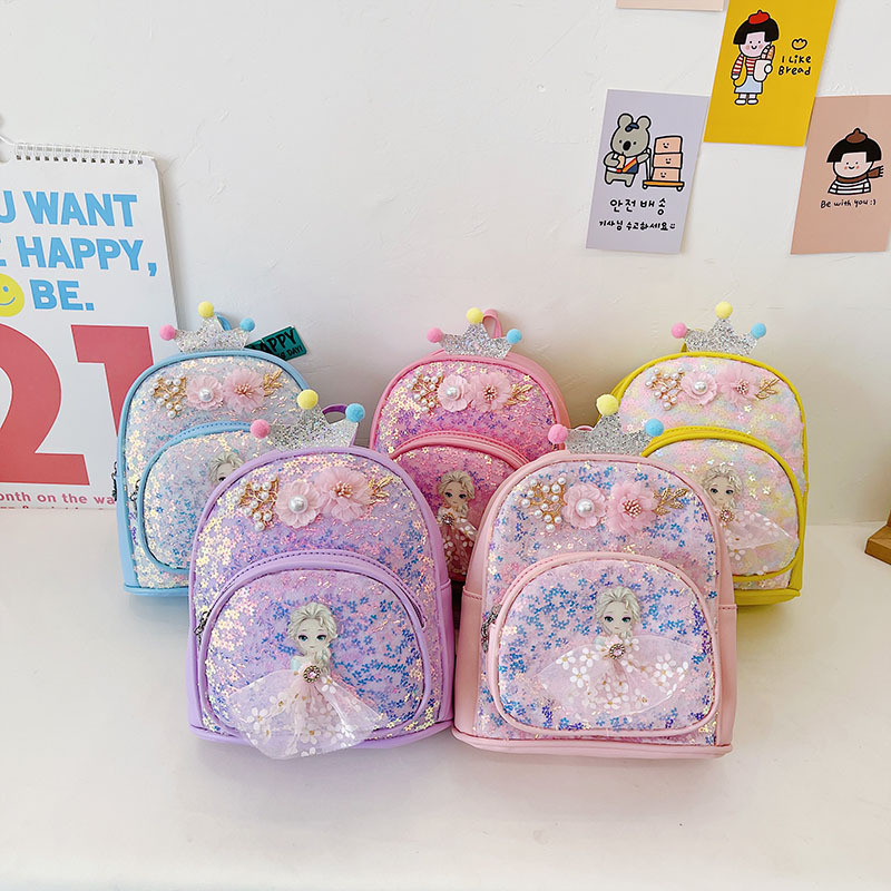 Replica Designer er Disney Frozen Kids Little Girl Cute Princess Sequin School Bag Backpack