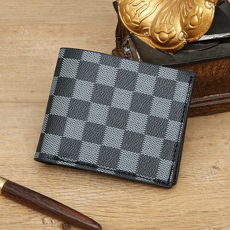 Replica Designer er LV Men Fashion Short Plaid Pattern Wallet