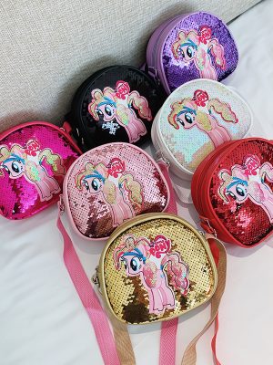 Replica Designer er My Little Pony Kids Fashion Cartoon Sequined Messenger Bag