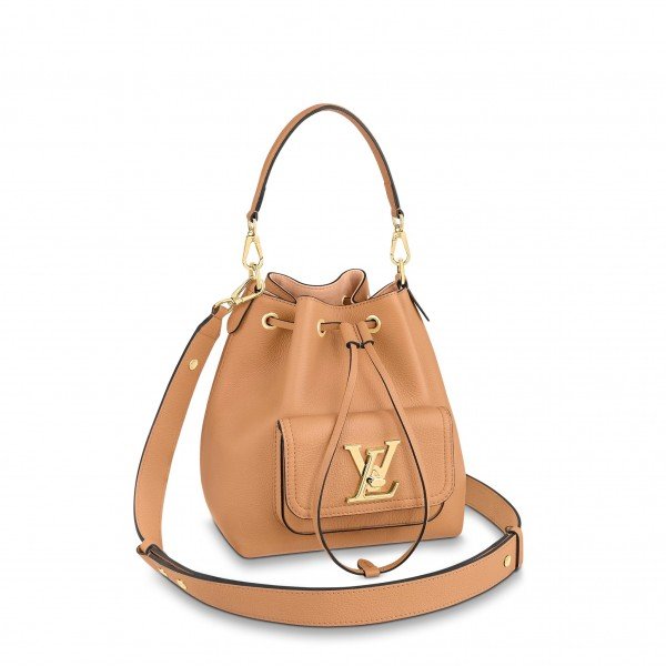 Replica Louis Vuitton Brwon Lockme Bucket Bag M57689 BLV732 For Sale