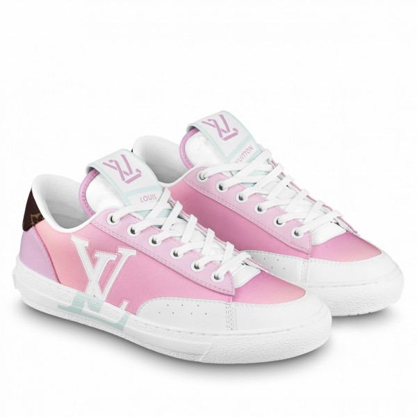 Replica Louis Vuitton Charlie Sneakers In Pink Gradient Leather For Sale