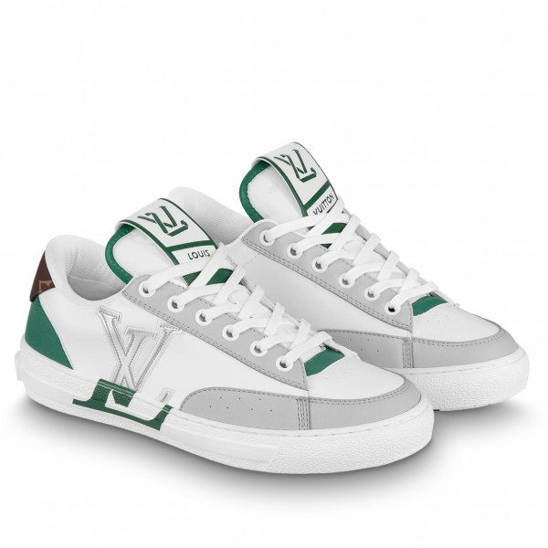 Replica Louis Vuitton Charlie Sneakers In White Leather With Vert Detail For Sale
